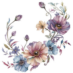 watercolor decoration of flower