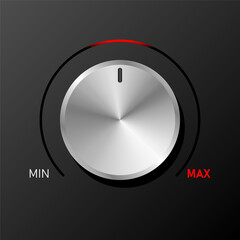 3d realistic metallic control knob vector illustration