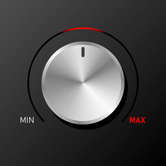 3d realistic metallic control knob vector illustration