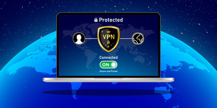 vpn virtual private network to secure internet connection on laptop