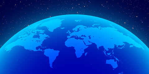 Map of the World mapped on a half sphere