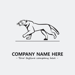 Phanter illustration black and white for logo company vector image
