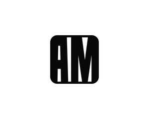 AM logo design vector template. AM