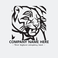 Phanter illustration black and white for logo company vector image
