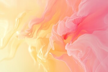 Soft flowing abstract shapes in gradients of yellow and pink