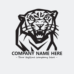 Phanter illustration black and white for logo company vector image
