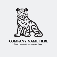 Phanter illustration black and white for logo company vector image
