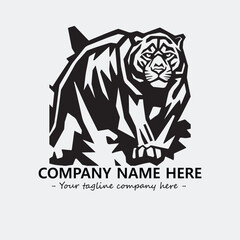 Phanter illustration black and white for logo company vector image
