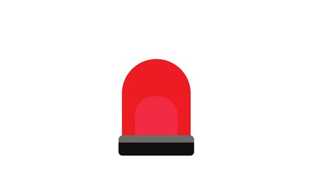 The Footage animation Emergency Flasher siren red vector video illustration
