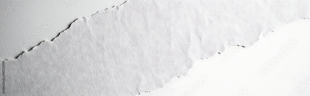 Poster torn white paper texture for background designs and artistic presentations with rough edges detail a