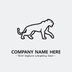 Phanter illustration black and white for logo company vector image
