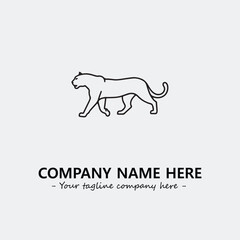 Phanter illustration black and white for logo company vector image
