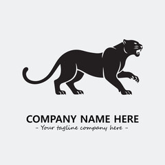 Phanter illustration black and white for logo company vector image
