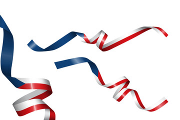 Set of flag ribbon with colors of Czechia (Czech Republic) for independence day celebration decoration