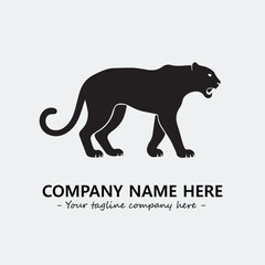 Phanter illustration black and white for logo company vector image
