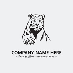 Phanter illustration black and white for logo company vector image
