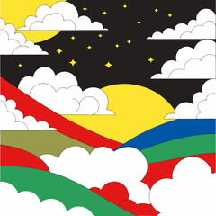 vector illustration of the sky and clouds