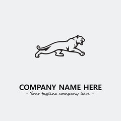 Phanter illustration black and white for logo company vector image
