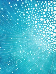 Abstract connected dots on bright blue background. Technology concept illustration