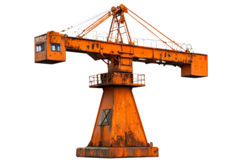 Sculptures orange aerial lift isolated on Transparent background PNG