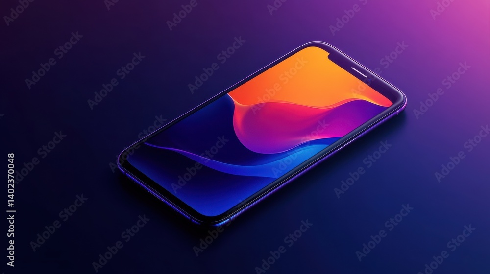 Poster modern user interface design template. conceptual mobile phone screen mock-up for application interf
