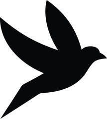 Obraz premium Simplified Vector Bird in Flight with Distinct Wing and Tail Layers