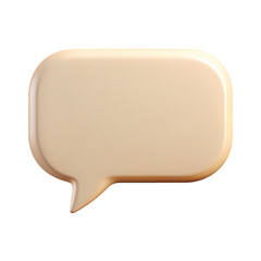 Fototapeta premium Beige Speech Bubble 3D Render on transparent background