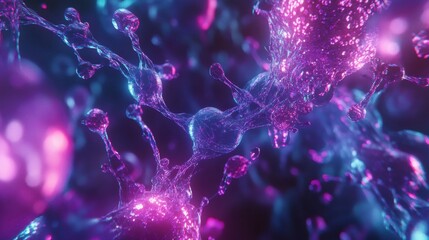 Cyber big data flow. Blockchain data fields. Network line connect stream. Concept of AI technology, digital communication, science research, 3D illustration neural cells illustration