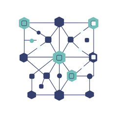 Abstract Network Connection Visualization with Hexagons and Circles