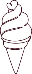 Continuous Ice Cream Line Art