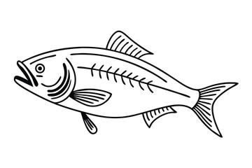 Fototapeta premium American Gizzard Shad fish vector, Fish silhouette