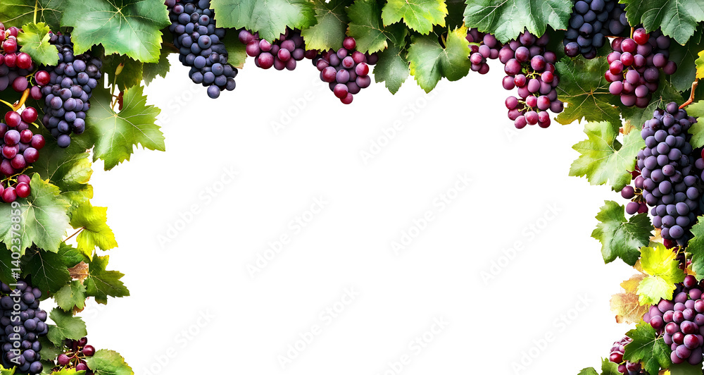 Poster grape frame. isolated design element on the transparent background.