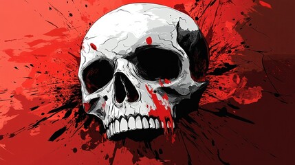 skull and blood illustration illustration