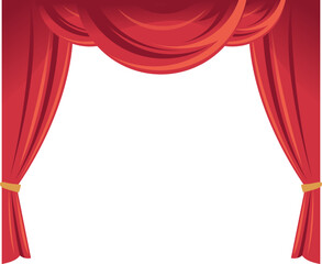 Red Theater Curtain Illustration