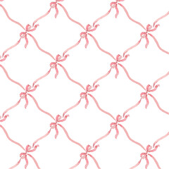 Fototapeta premium pink ribbons seamless pattern