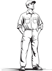 vector illustration of a man with hat