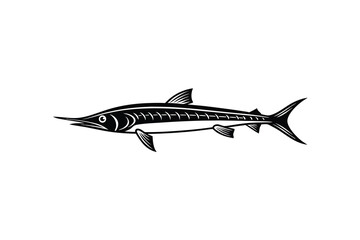 Obraz premium Needlefish vector, fish silhouette