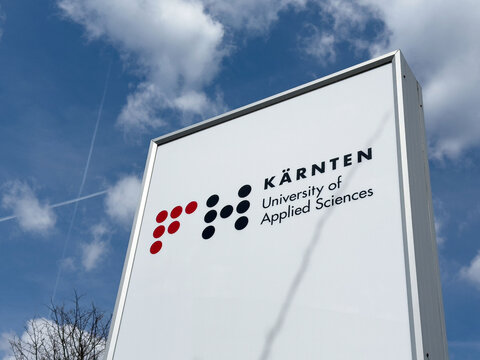 K&auml;rnten university of applied sciences sign against blue sky