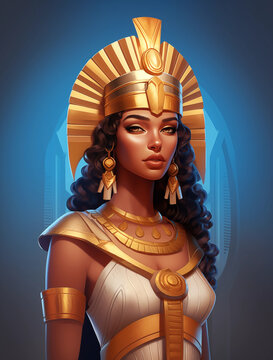 ancient egyptian queen golden game art
