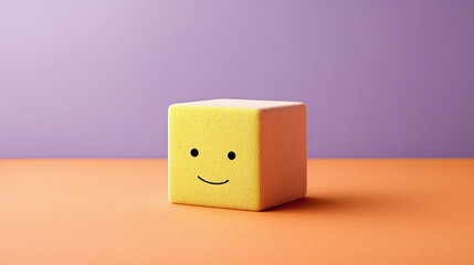 Obraz premium Cheerful Yellow Cube - A Happy Mood Booster