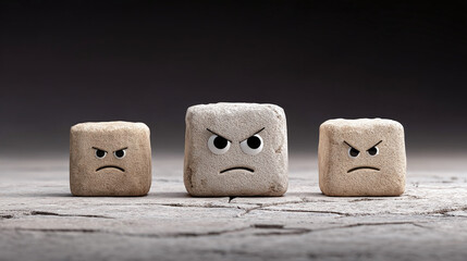 Angry Stone Cubes: A Powerful Expression of Emotion