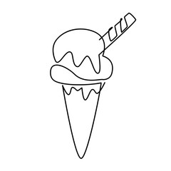 Continuous Ice Cream Line Art