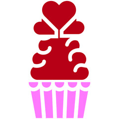 Cupcake With Heart Icon