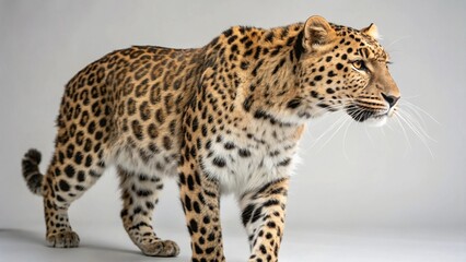 Fototapeta premium Amur Leopard on studio background 