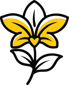 yellow flower with heart center clip art preview