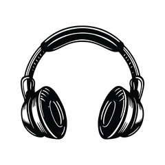 Modern fit headphone icon silhouette vector with white background