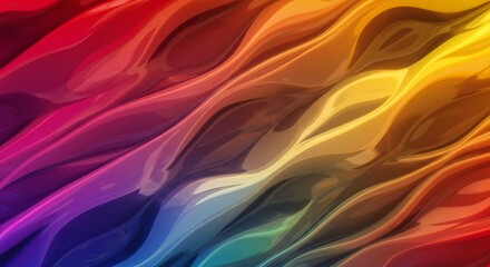 Obraz premium A colorful, abstract painting of a wave with a rainbow in the background