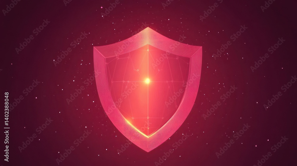 Poster digital shield in abstract space