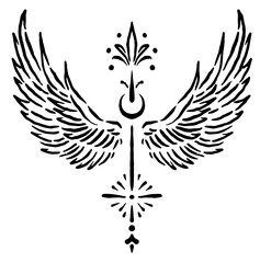 vector illustration of bird wings with added ornaments