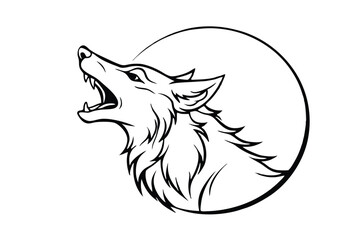 a fierce wolf howling at the moon     